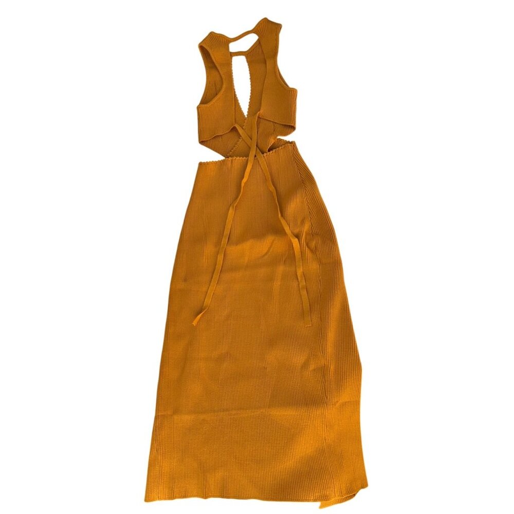 For Love And Lemons Maggie Midi Dress Gold Size Small - Picture 12 of 15